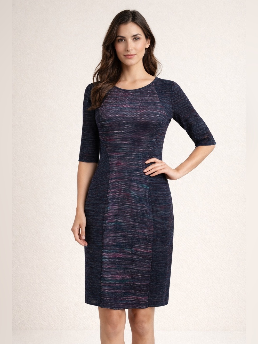 Missoni Bodycon Dress Multi color dress 3/4 sleeve scoop neck sz L NWT